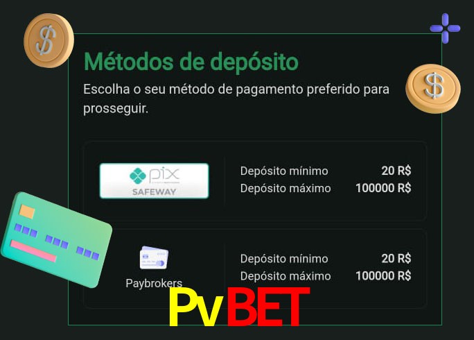 O cassino Pvbet oferece uma grande variedade de métodos de pagamento